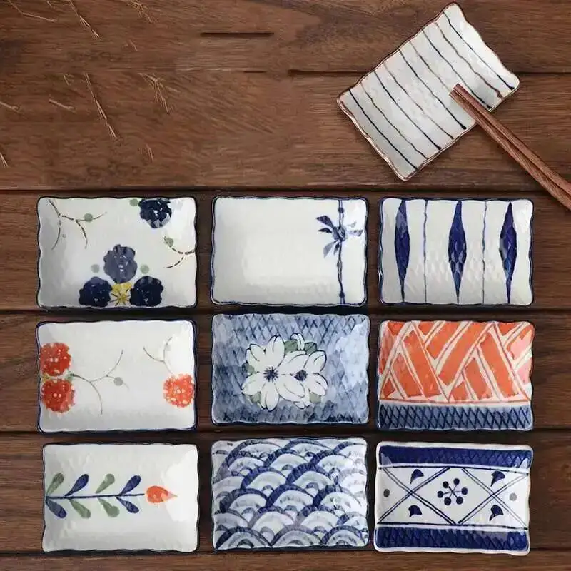 Japanese Ceramic Sushi Small Plate Dessert Cake Snack Pastry Tray Seasoning Sauce Dishes Tableware