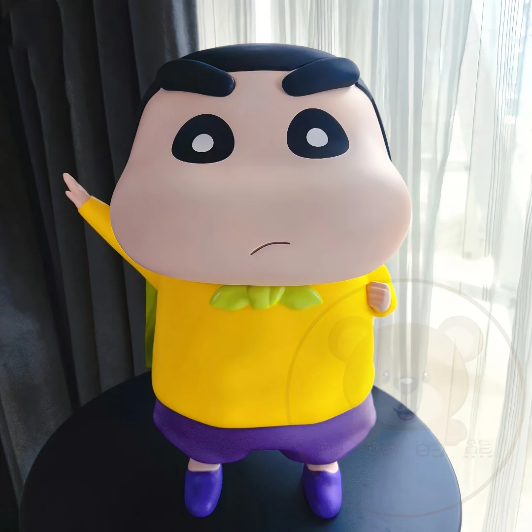 40cm Crayon Shin Chan อนิเมะหุ่นโมเดล PVC น่ารักของตกแต่งเสื้อคลุมสีเทียน Shin Chan ของตกแต่งโต๊ะห้องนอนของเล่นของขวัญ