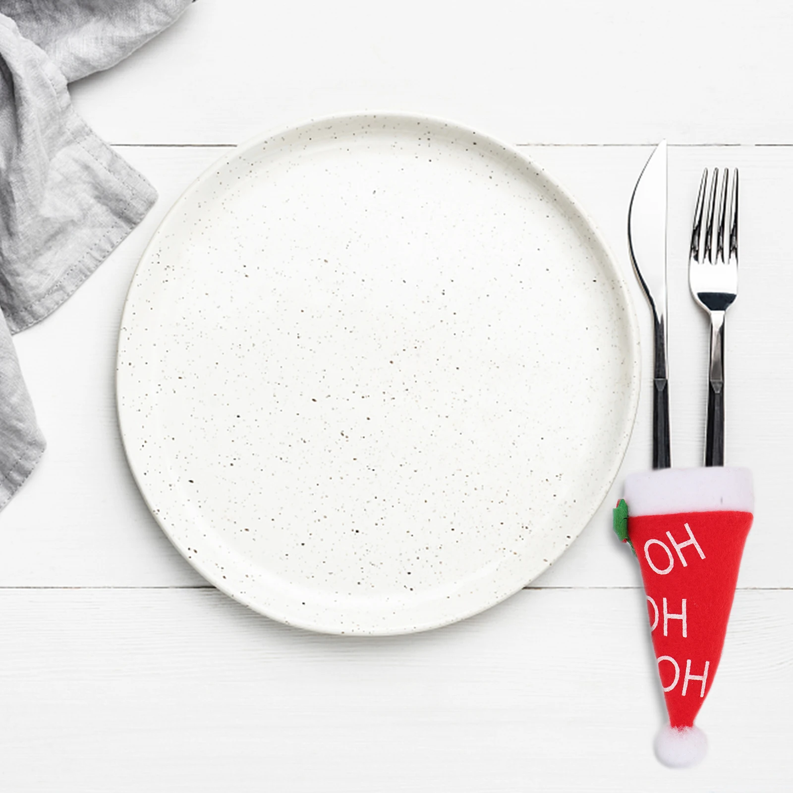 

8 Pcs Lollipop Christmas Cutlery Bag Decoration Holiday Non-woven Fabric Xmas Dinner Table Decorations