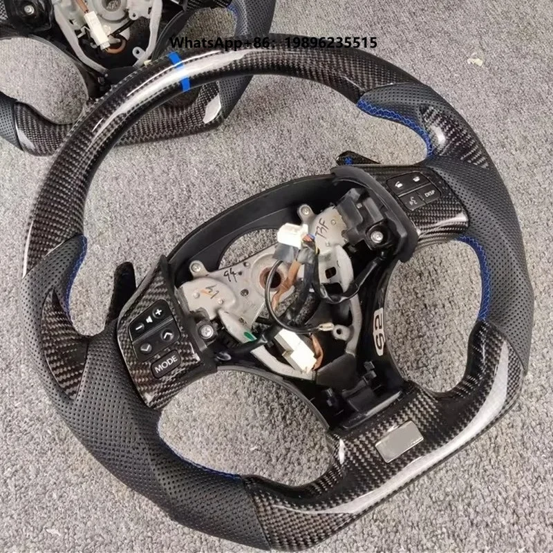 Fashionable Multi-Color Alignment Mark Carbon Fiber Perforated Leather Steering Wheel for IS250 Car Steering Wheel