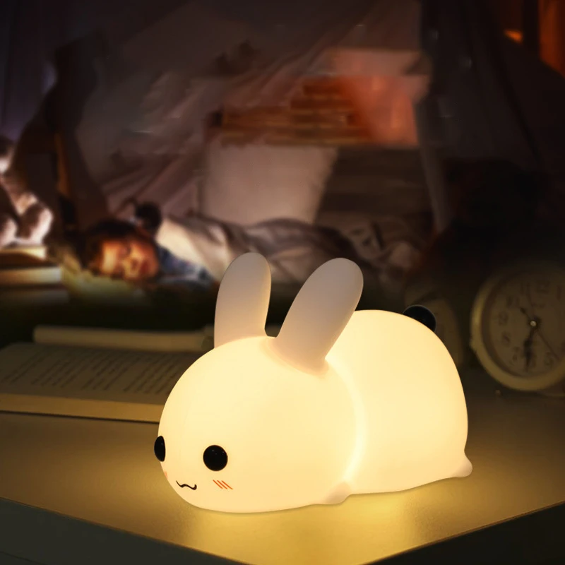 

Rabbit Childhood Companion Durable Decoration Popular Adorable Silicone Lamp Led Innovative Safe Bedside Bestseller Night Light