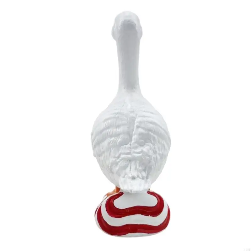 Duck Statue White Duck Figurine Ornament Desktop Animal Figurines Car Decoration Farm Craft Decoration Collectible KXRE