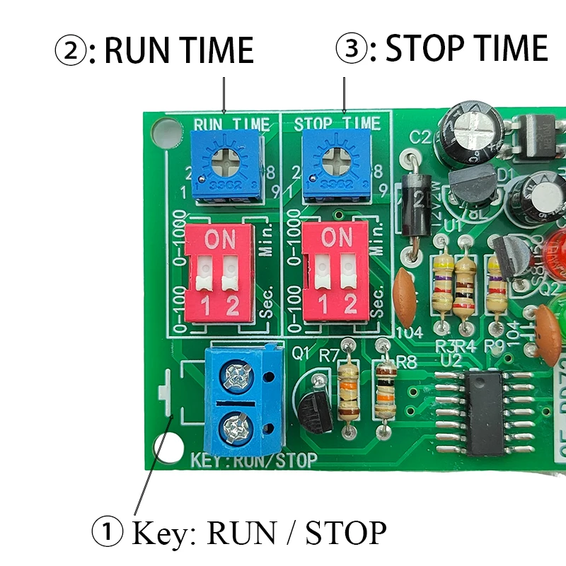 

AC 110V 220V 230V 10A Dual Time Adjustable Cyclic On-Off Delay Relay Module NC NO Relay Switch for Electrical Control Systems