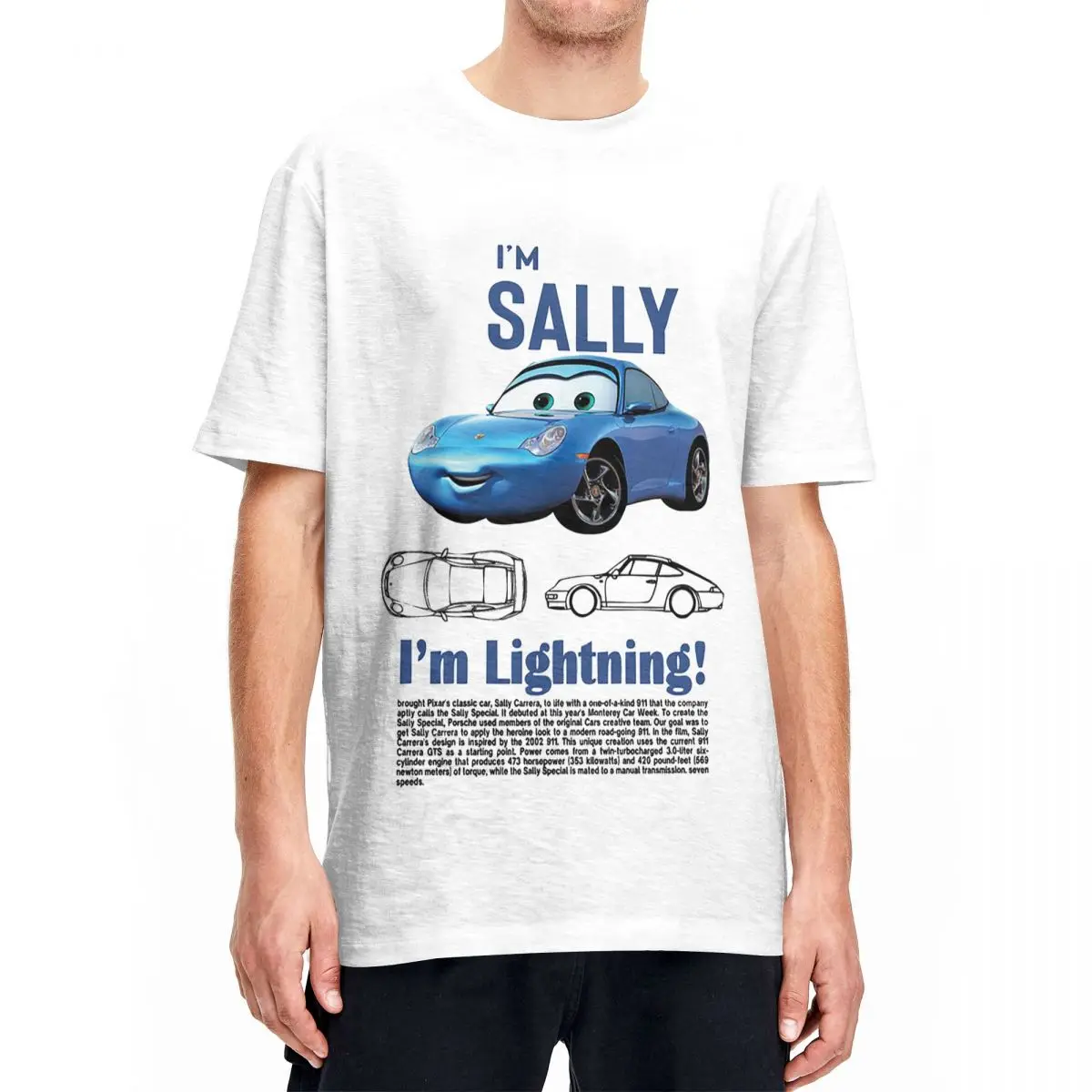 Fun Sally I'm Lightning Car Mcqueen T Shirt Men Women's 100% Cotton Funny T-Shirt Crewneck Tees Short Sleeve Tops Gift Idea