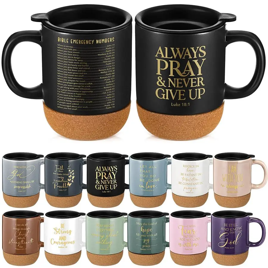 

Set Christian Mugs Gifts Bulk Ceramic Coffee Cups with Bible Verses Christmas Appreciation Gifts for Men Women Church Office Emp