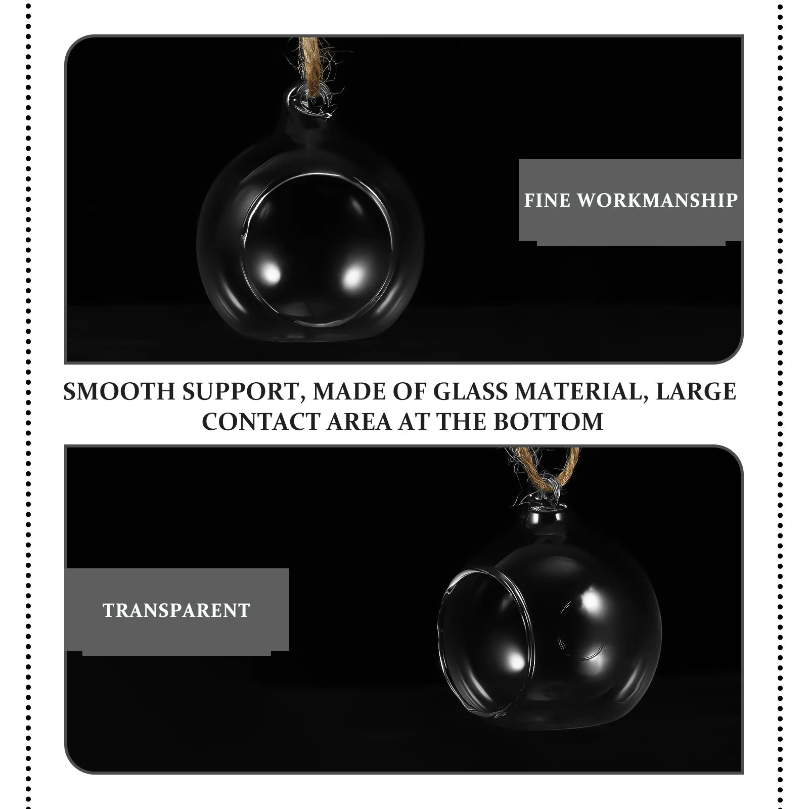 

6Pcs Hydroponic Planters Glass Hanging Transparent Vases Micro Landscape Plant Holders Home Decorative Candlesticks