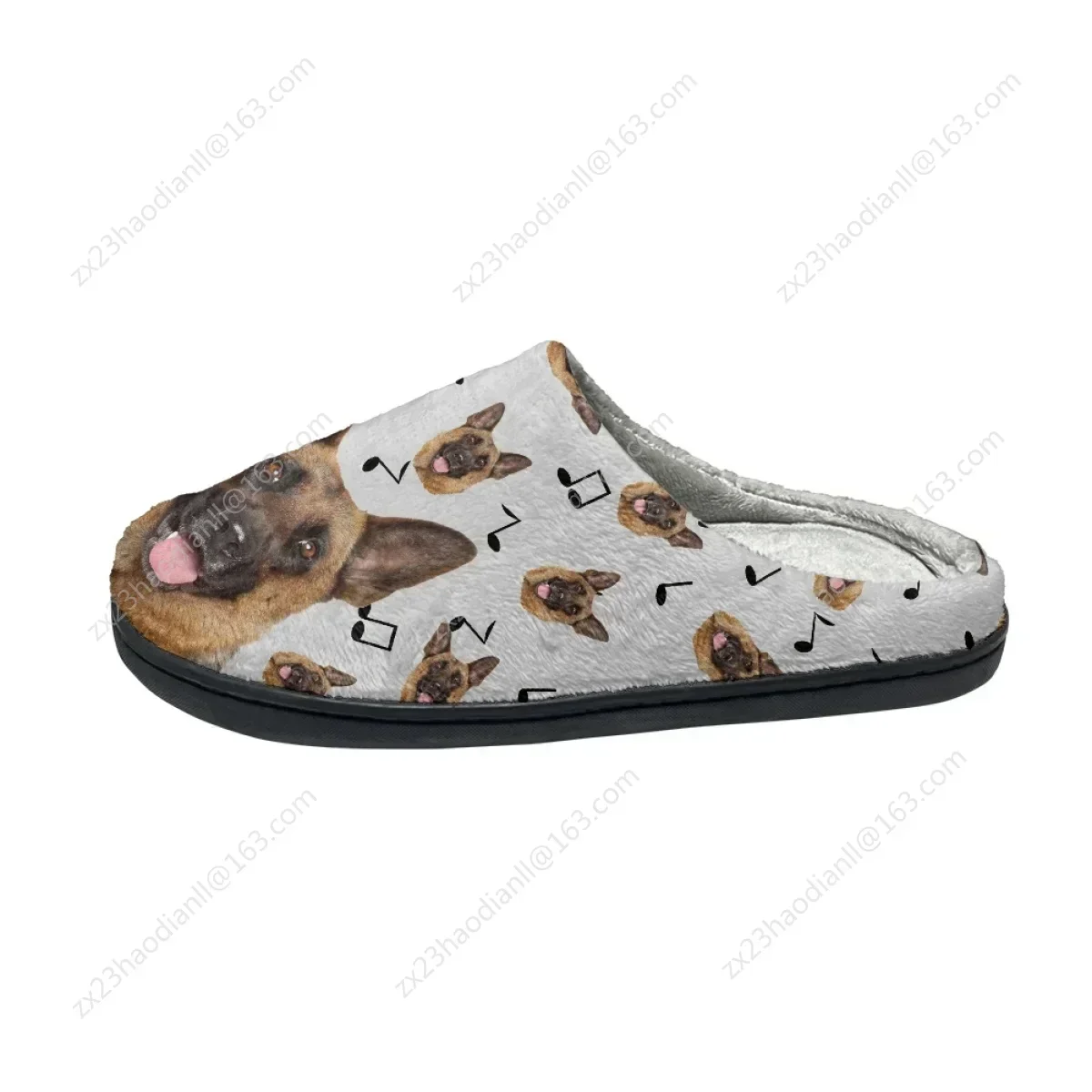 Music Dog Printed Women's Cotton Slippers Non-slip Warm Floor Shoes Dropshipping Comfortable Casual Lady Slipper Zapatos Planos