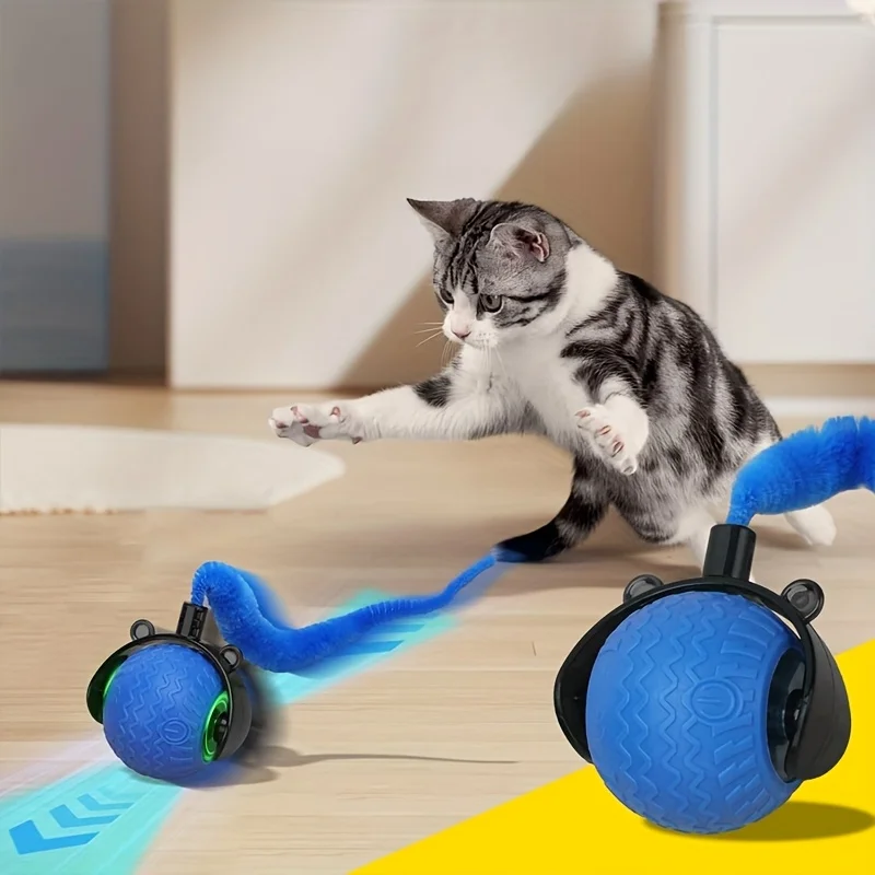 

Cat Toys Ball With Tail For Quick Interactive Play Automatically Moving Cat Ball Suitable For Pet Cats Dual Speed Adjustment