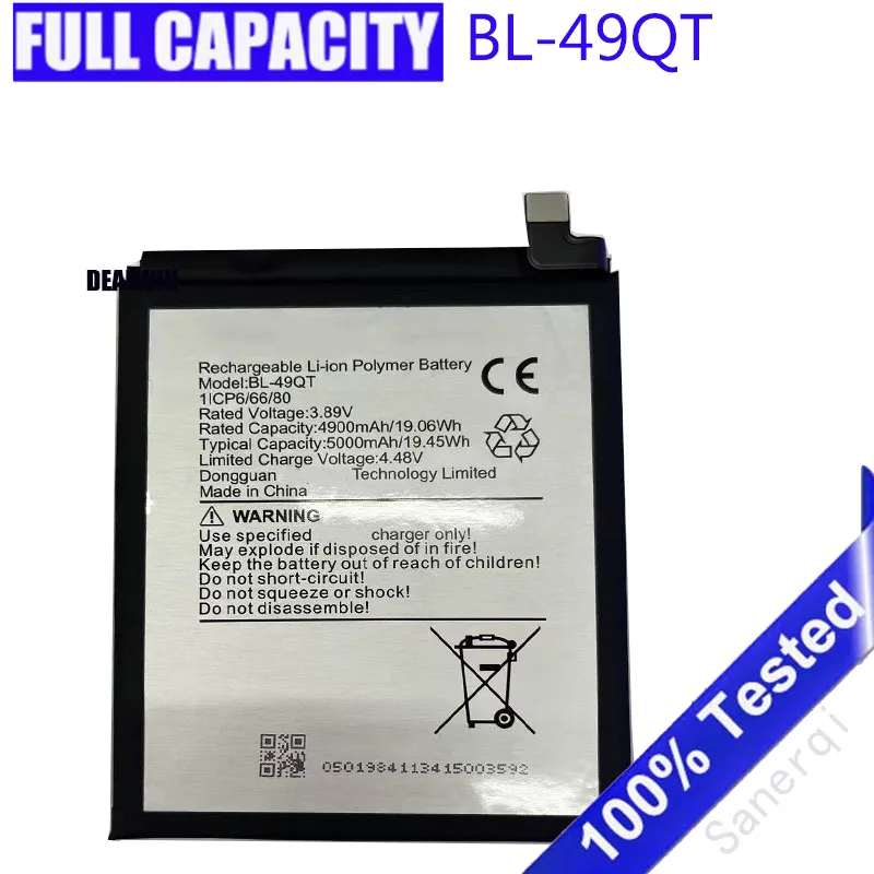 

Сменный аккумулятор BL-49QT для мобильного телефона Tecno 1ICP6/66/80, новая батарея
