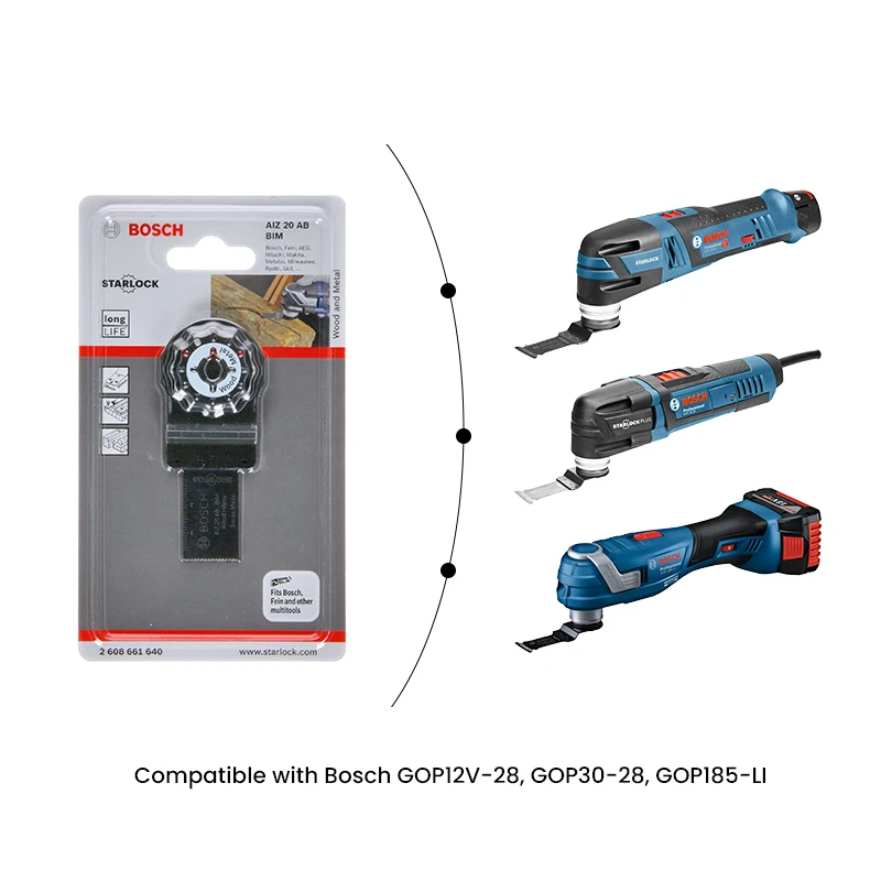 Bosch Starlock Accessories Oscillating Saw Blade AIZ 20 AB Wood Metal Plunge Saw Blade for Bosch Gop Series Renovator Power Tool