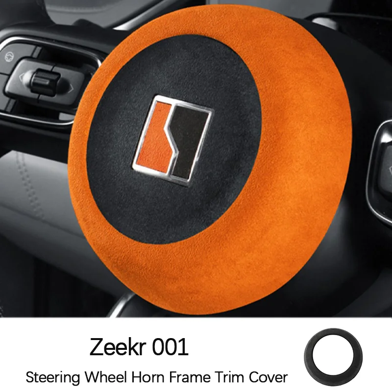 

ZEEKR 001 Alcantara Suede Steering Wheel Horn Frame Trim Cover Sticker Car Interior Styling Modification Accessories