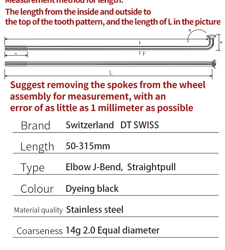 DT Swiss Champion J-Bend / Straight Pull Head 2.0 Fahrradspeichen Schwarz MTB Rennrad Speichen mit Kupferkappe 32 Stück – Detail 3