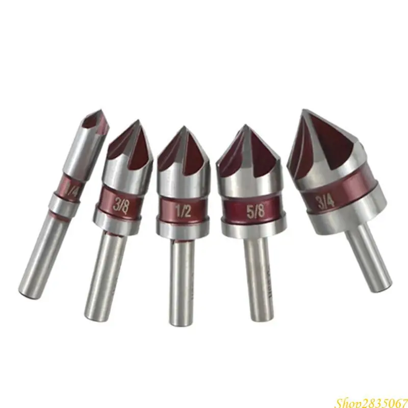 5 Flute Cobalt Drill Bit Chamfering 5pcs for Multiple Material Applications 831F