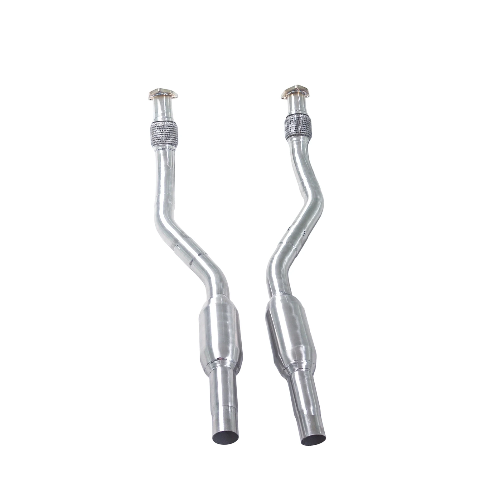 

Suitable for 2009~2016 Audi S4 B8 3.0T SUS304 exhaust pipe,1:1 Performance Equal length Mid pipes,With dual 200-cell catalyti