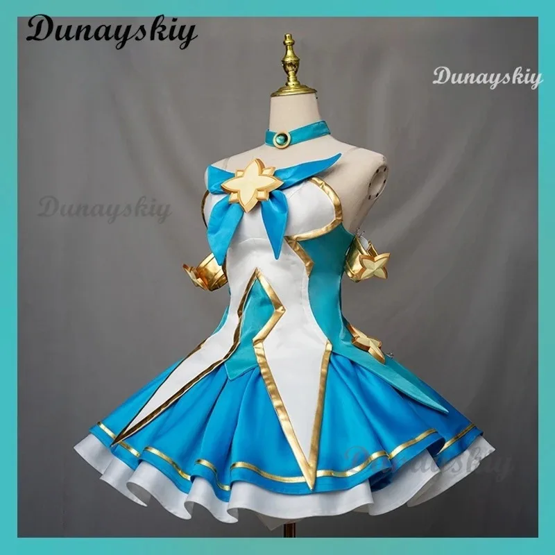 

asdh8@Game LOL Star Guardian Startchild Soraka Cosplay Costume Wig Blue Dress Women Carnival Halloween Suits Outfits High Qualit