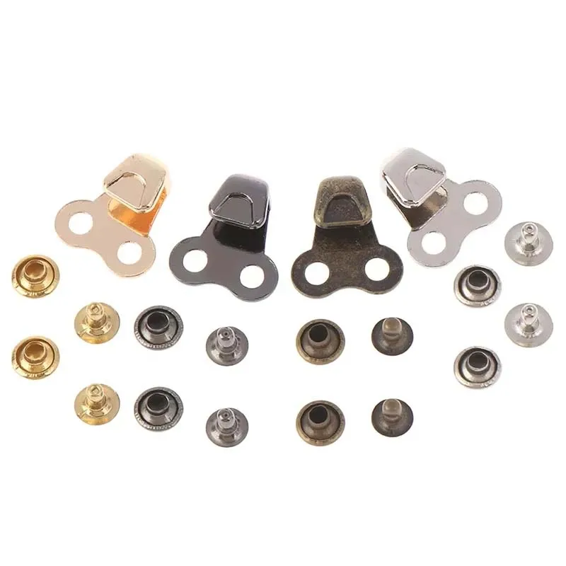 5/10/30/50Pcs Shoe Boot Lace Hooks Loop Ring With Rivets Shoe Boot Buckle D Ring Eyelet Metal DIY Repair Accessories