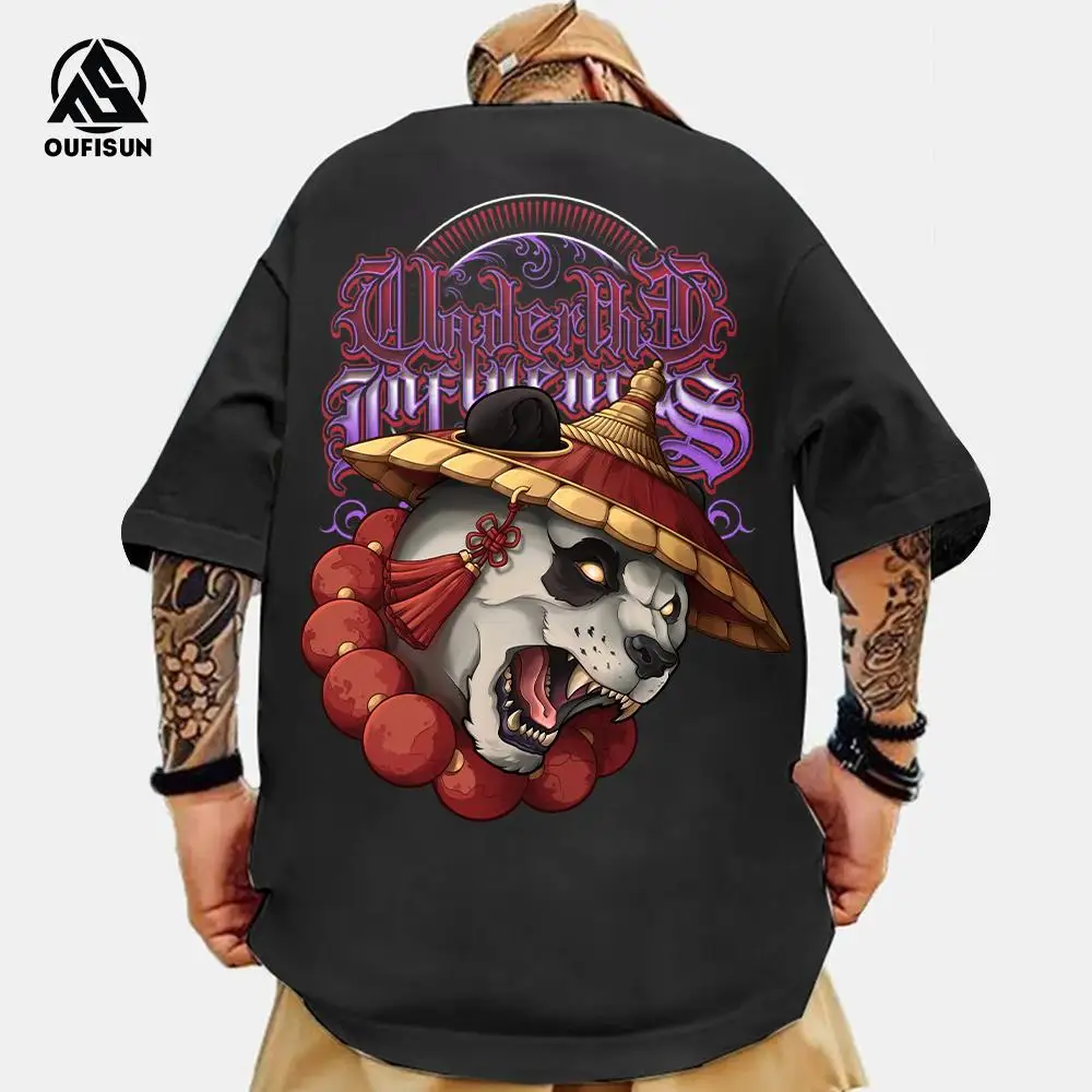 Stylish Panda Soldier Short Sleeve T-shirts Men Summer Big Size S-5XL Causal Men T shirt Customized Graphic Oversize Streetwear