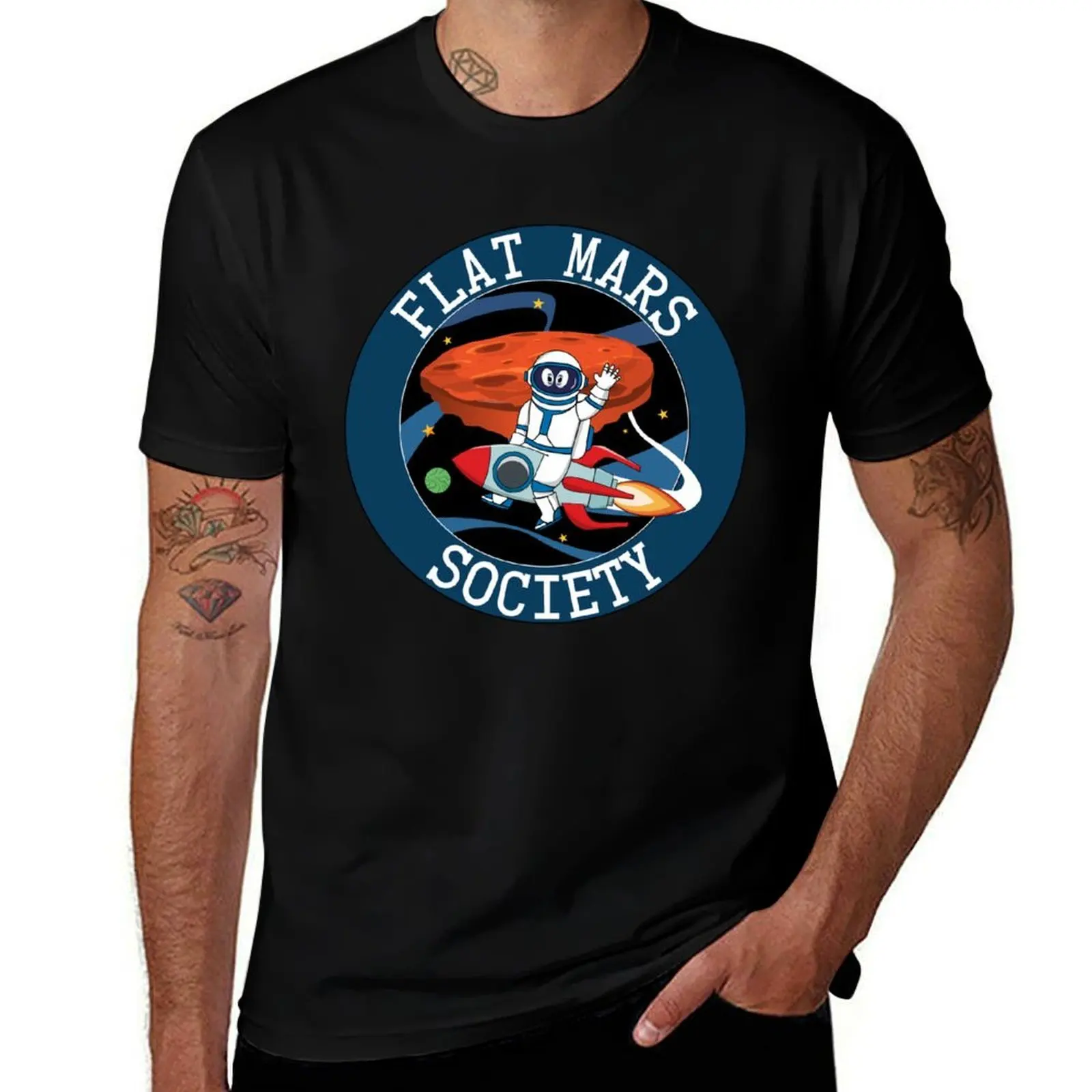 Flat Mars Society T-Shirt Lightweight Basic Short Sleeve Shirt T-Shirt