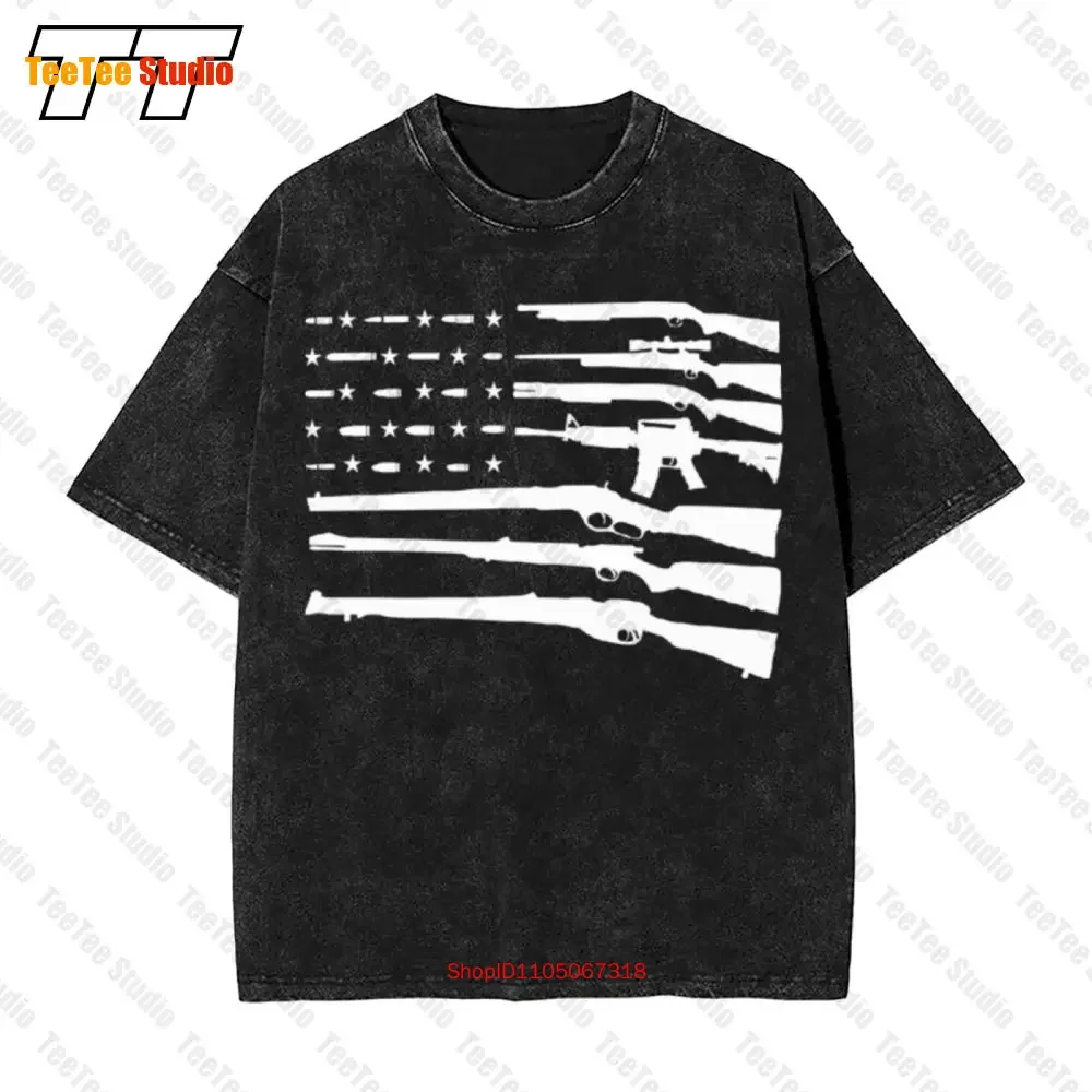 American Flag 2Nd Amendment Gun Rights Vintage Oversized T-Shirt HT4V