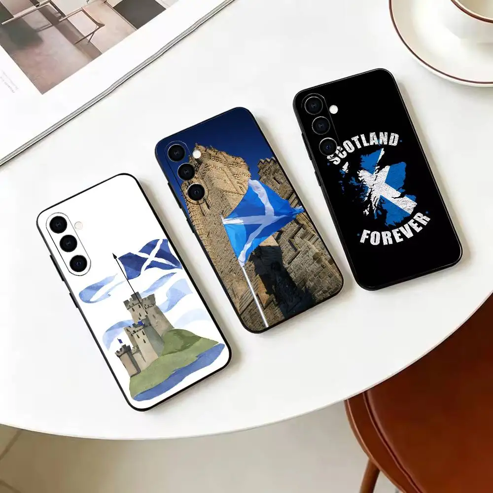 S-Scotland Scottish Flag Phone Case For Samsung Galaxy A73, A72,A70,A53,A52,A51,Soft Silicone Black Cover