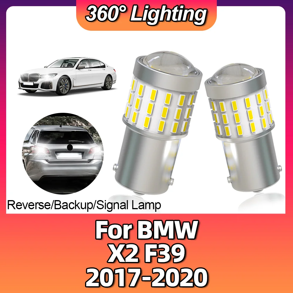 2Pcs Turn Signal Light 1156 BA15S P21W Brake Stop LED Bulb 6000K White 3014 54SMD CANBUS Lamp For BMW X2 F39 2017 2018 2019 2020