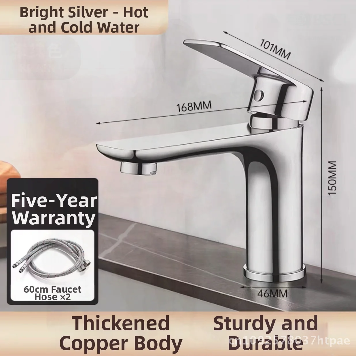 

Copper Bathroom Faucet Single Hole Hot And Cold Water Basin Mixer Tap Modern Minimalist Style Kitchen Sink Faucet with Ceramic