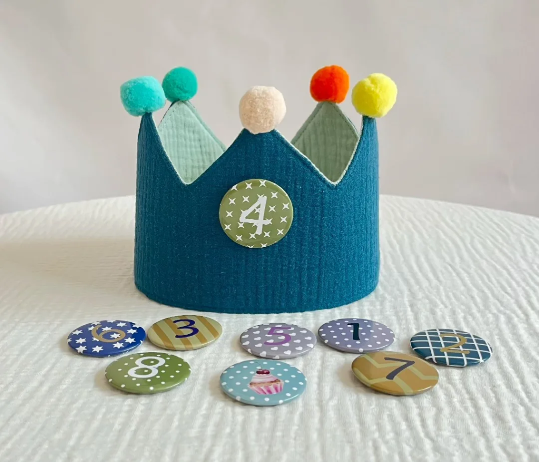 Baby Birthday Party Hat Mini Colorful Crown Headband Hat With Numbers Newborn Party Photography Props Birthday Party Decor Gifts