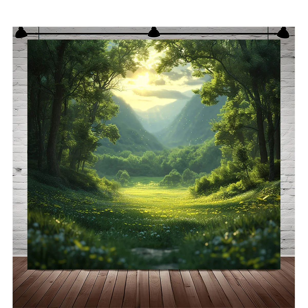 Castle Turret Ivy Cloud Wildflower Firefly Photography Background Enchanted Tree Rainbow Arch Brook Photo Studio Backdrops LY-02