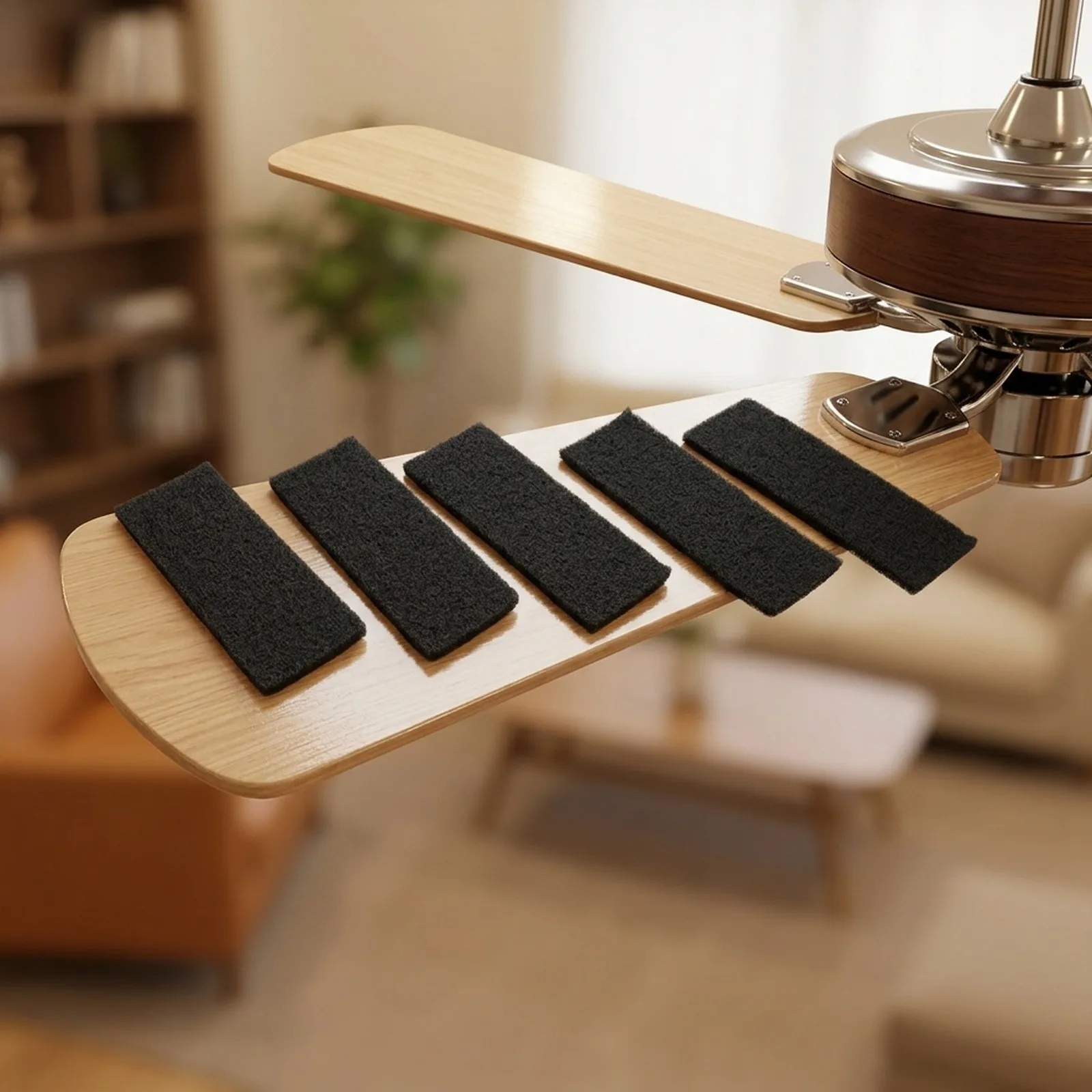 Activated Carbon Air Filter Designed Specifically for Ceiling Fan Integration to Aid in Household Air Management