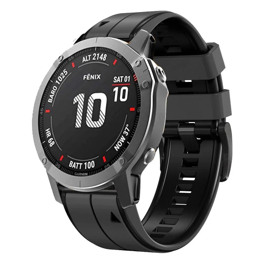 Correa de silicona para reloj Garmin Fenix, 5, 6, 7, 5X, 6X, 7X, 3 HR, Forerunner 935, 945, 955, 22mm, 26mm