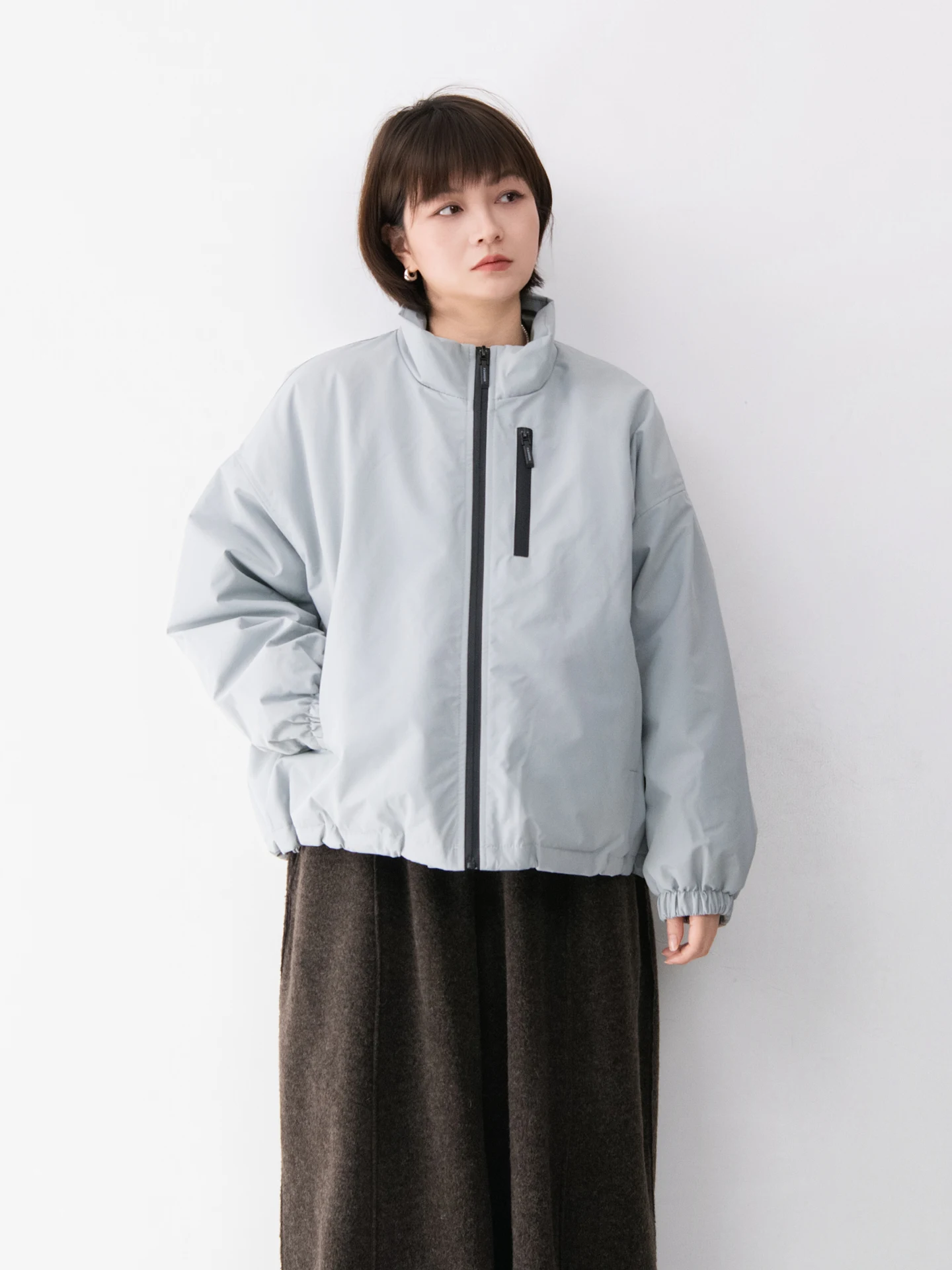 

Women's Windproof Water-Resistant down Jaet Pure Color Stand Collar Warm Casual Sle Zipper Closure Long Sve Regular Fit
