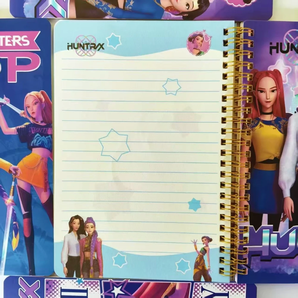 جديد أنيمي K-pops شيطان الصيادين رومي ميرا زوي المحمولة دفتر A5 عالية الجمال صفحة ملونة القرطاسية الإبداعية هدية الكريسماس