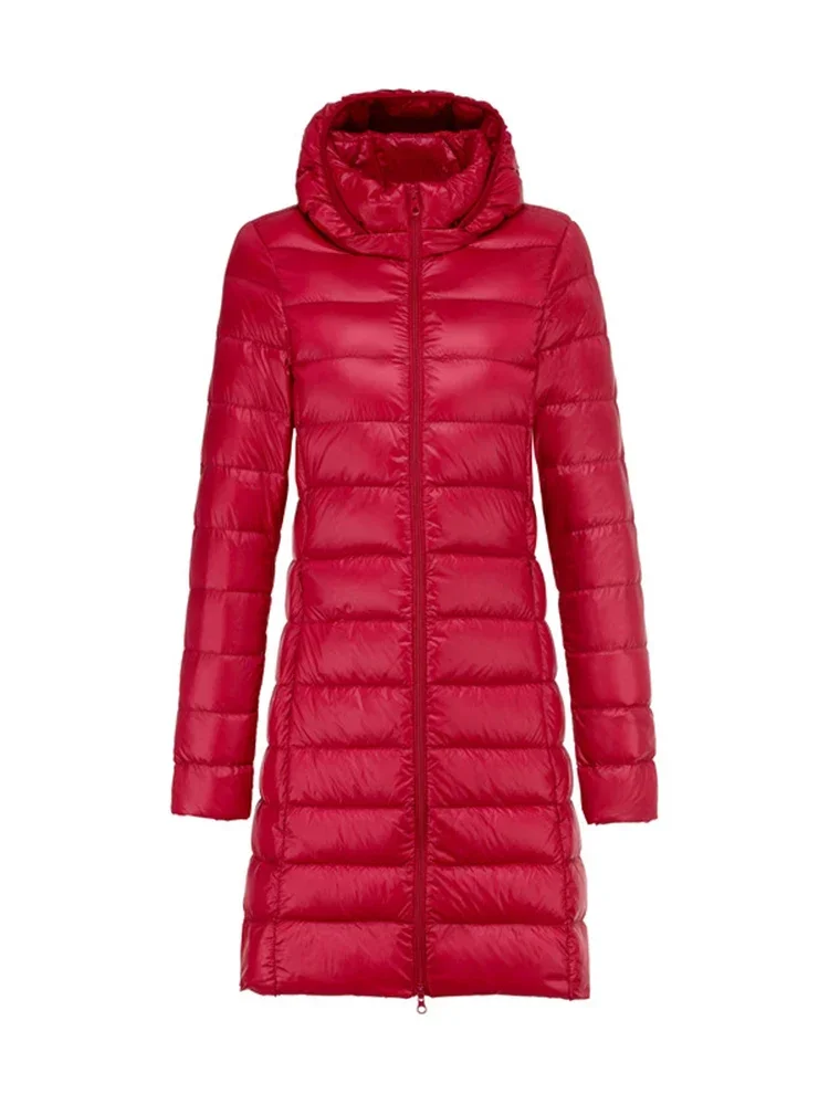 Doudoune à Capuche Ultra Légère pour Femme, Manteau Chaud en Résines Blanches, Poignées de Chapeau Amovibles, CombLong, Hiver 90%