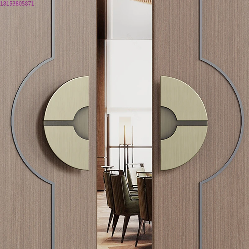 

New Chinese door handle Solid wood door glass door handle Antique semi-round handle