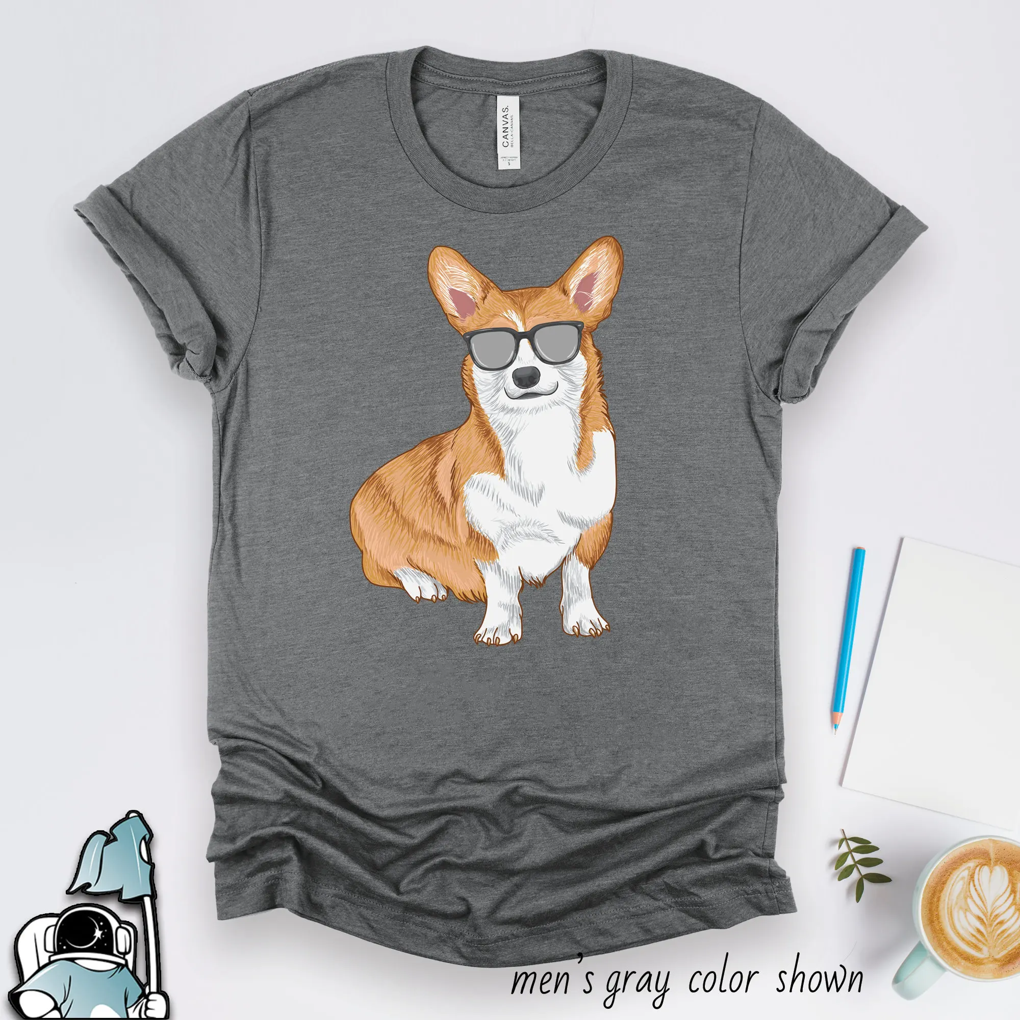 Corgi T Shirt s Art Sunglasses Pet Dog Owner Animal Lover