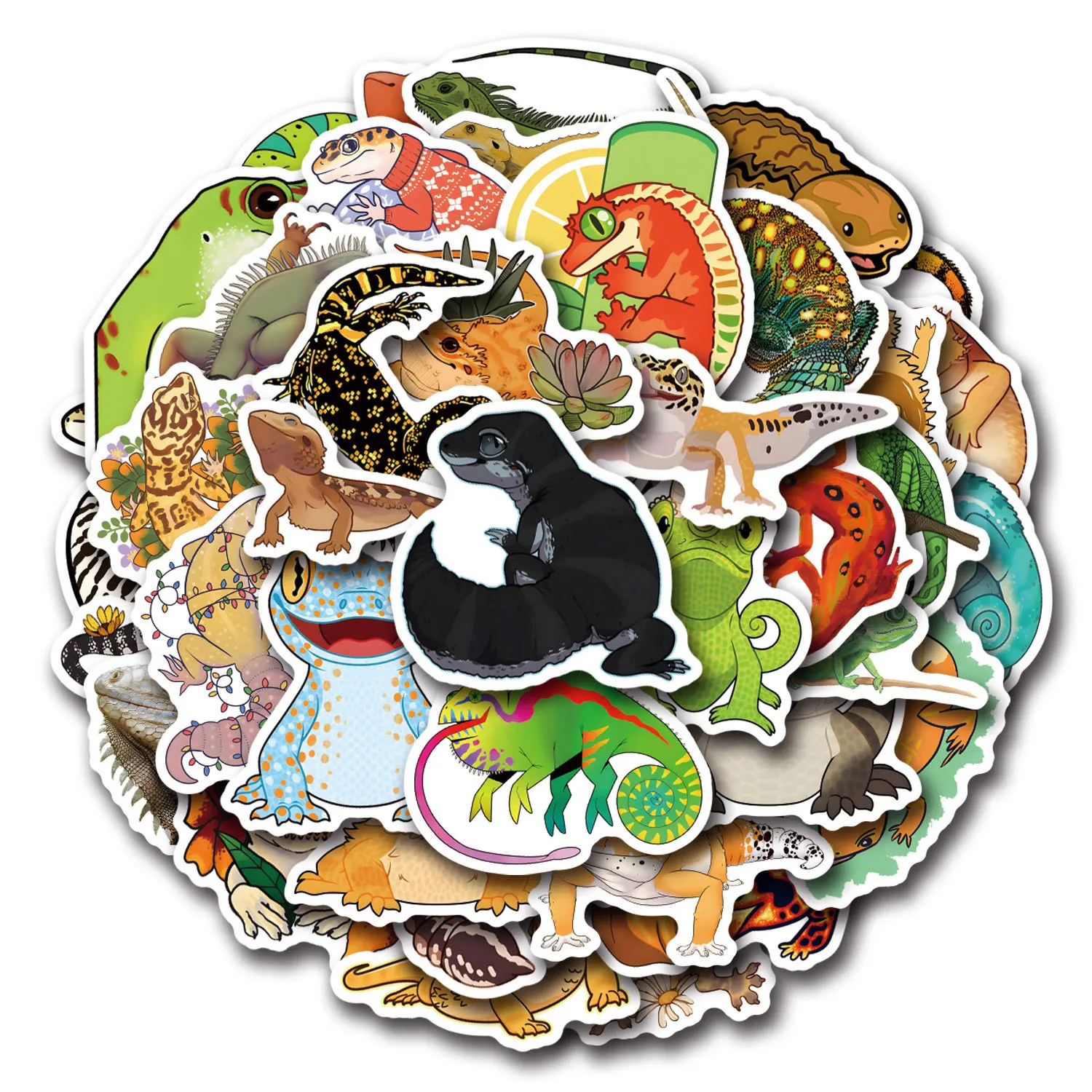 10/30/55/110PCS Lizard Cartoon Stickers Animal Graffiti Sticker DIY Luggage Laptop Phone Guitar Car Bike Skateboard Decals Toy