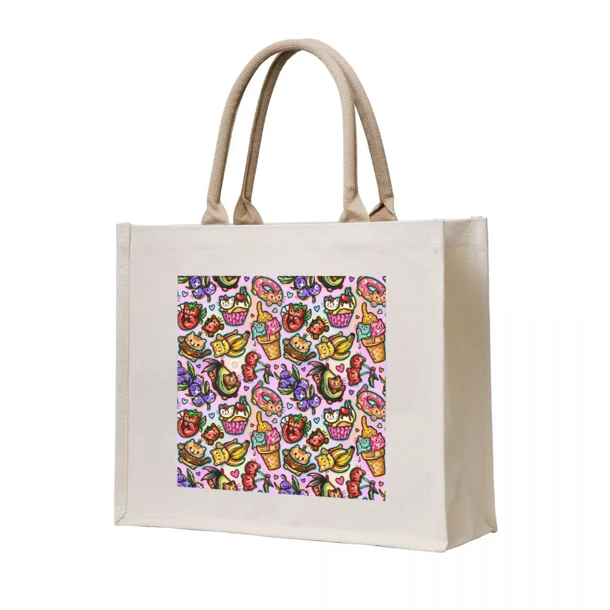 

SILLY FOODIE CATS (shiratwig) Tote Bag Canvas stote bag ecological bags Handbags women university shopper bag