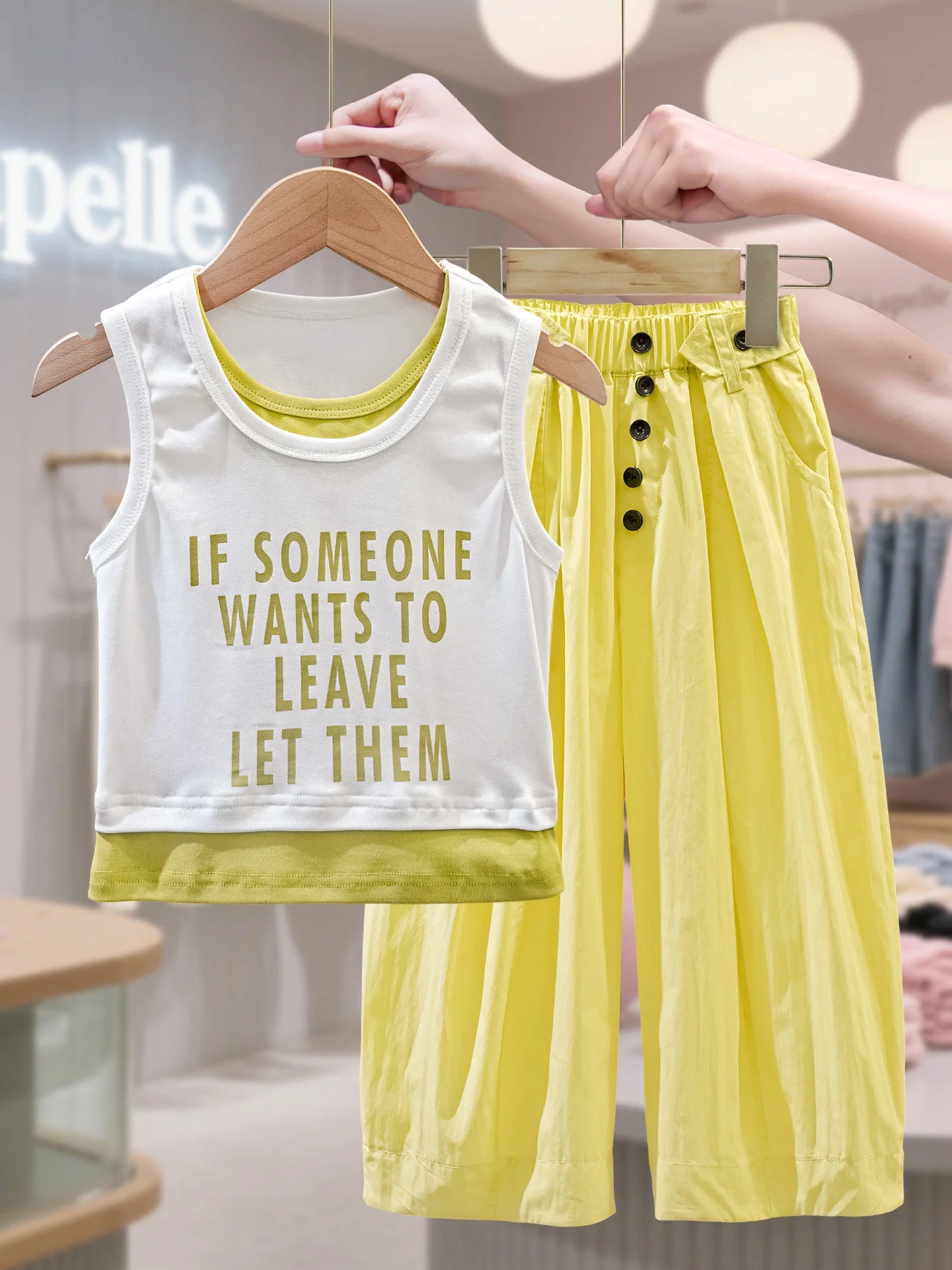 lachapelle-children's-summer-outfit-girls'-sweet-cool-style-vest-wide-leg-pants-two-piece-set-for-big-kids-fashionable-school