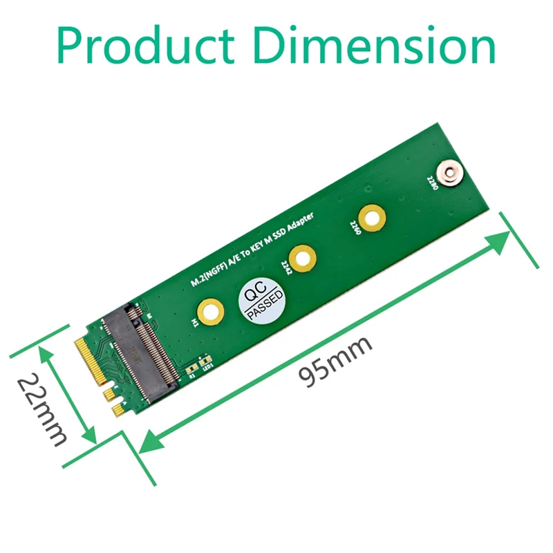 Convertitore adattatore SSD M.2 NGFF A/E a Key-M M.2 A + E a M2 NVME SSD Riser Board Supporto 2230 2242 2260 2280 SSD M2 Installazione semplice