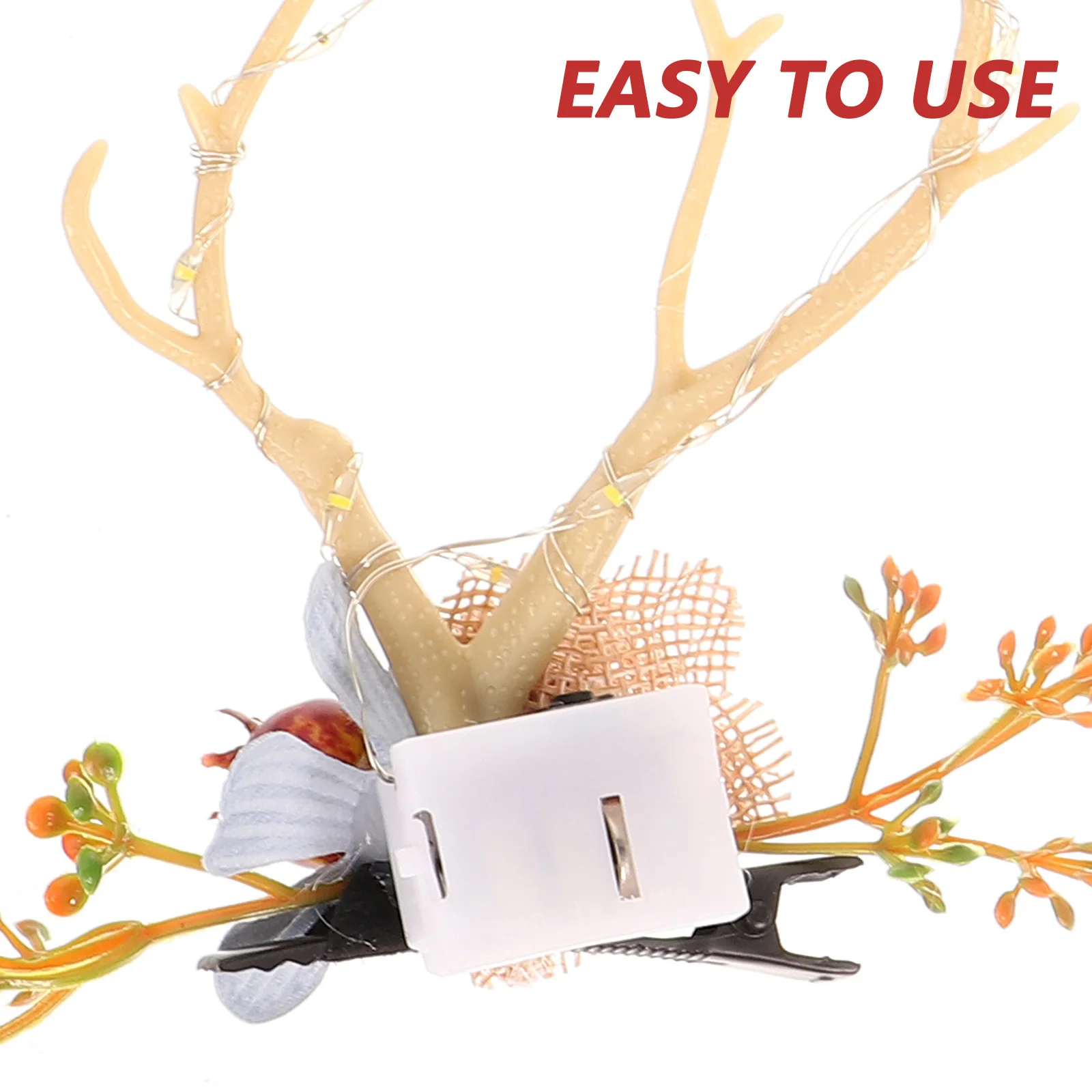 

Cute Xmas Antler Hair Clip Deer Antlers Christmas Hair Clip Lighted Headpiece Party Cosplay Accessories Christmas Deer Antlers