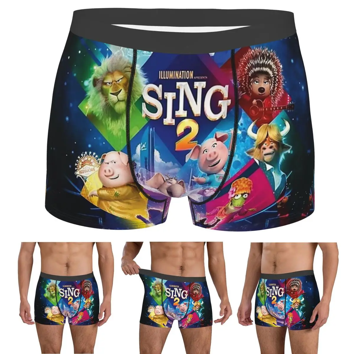 

Boxer Underpants Shorts Movie Sing 2 Panties Men Soft Underwear for Homme Man Boyfriend Gift