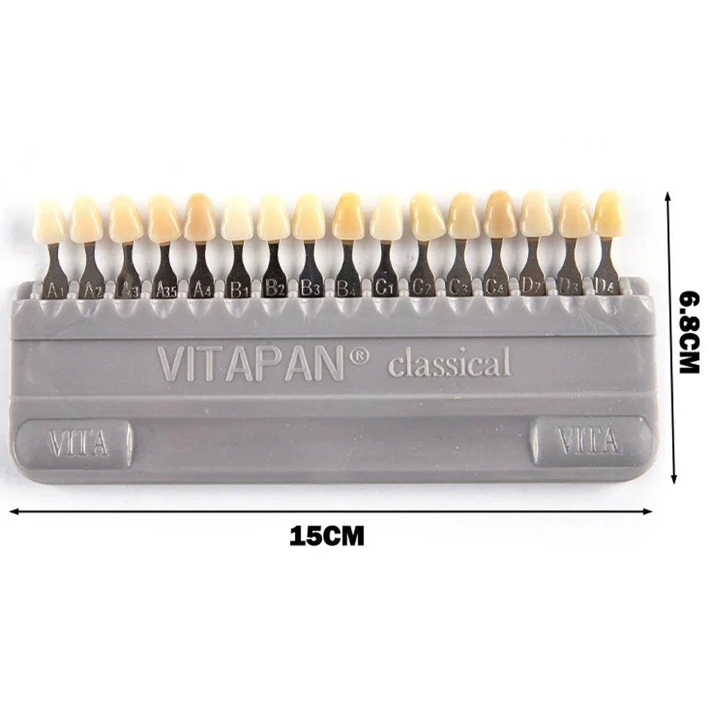 Denspay-Equipo Dental de porcelana para blanquear los dientes, modelo de placa colorimétrica VITA, guía clásica de 16 colores