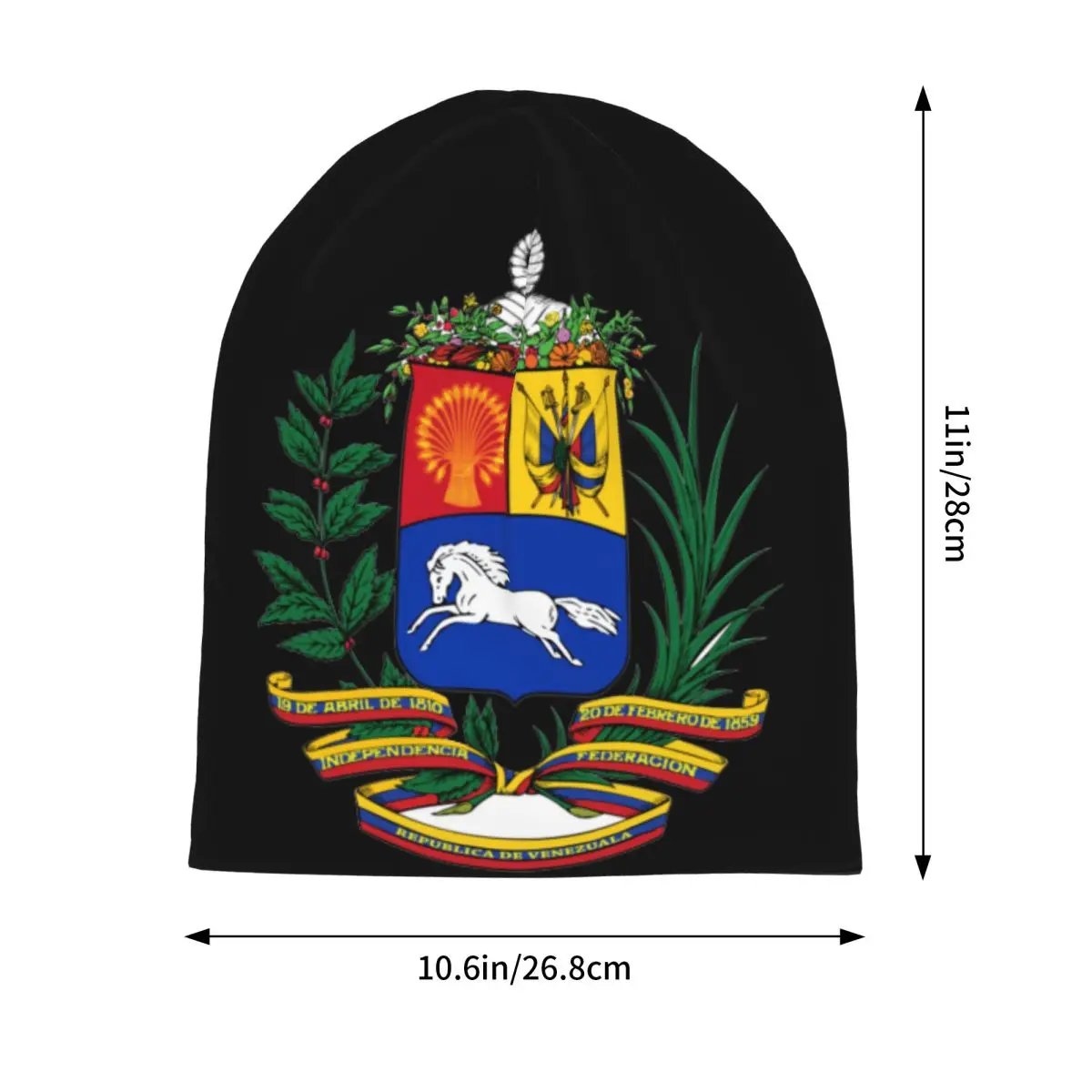 Coat Of Arms Of Venezuela Bonnet Hat Autumn Winter Outdoor Venezuelan Skullies Beanies Hat Unisex Warm Head Wrap Cap