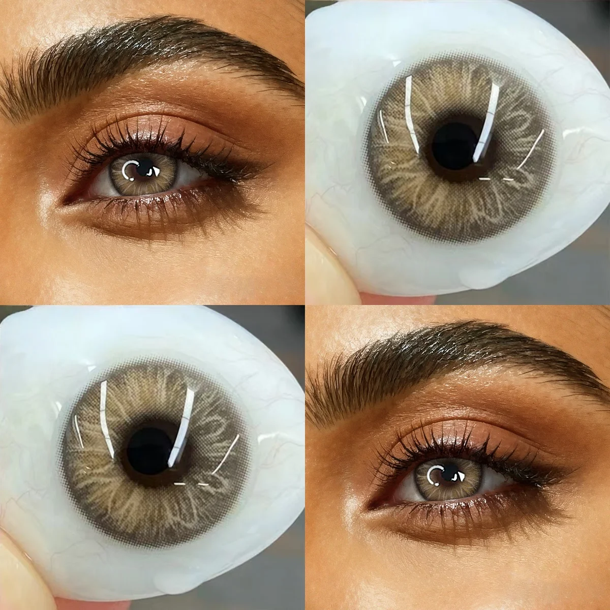 VISUASHOW Iris Blue farbige Kontaktlinsen mit Sehstärke, halbjährlich, für kleine Pupillen, natürliche Make-up-Linsen – Detail 15