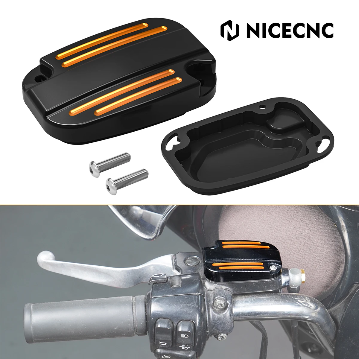 

1x Clutch Master Cylinder Reservoir Lid Cover for Harley Road King/Special Street Glide FLHX/S Road Glide FLTRX FLTRXS 2017-2020