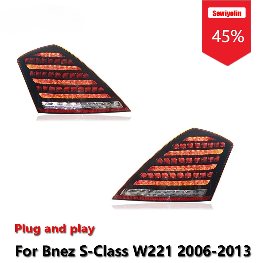 

Sewiyolin автомобильные светодиодные задние фонари в сборе для Benz S-Class W221 2006-2013 авто противотуманные DRL тормозные указатели поворота Plug and Play