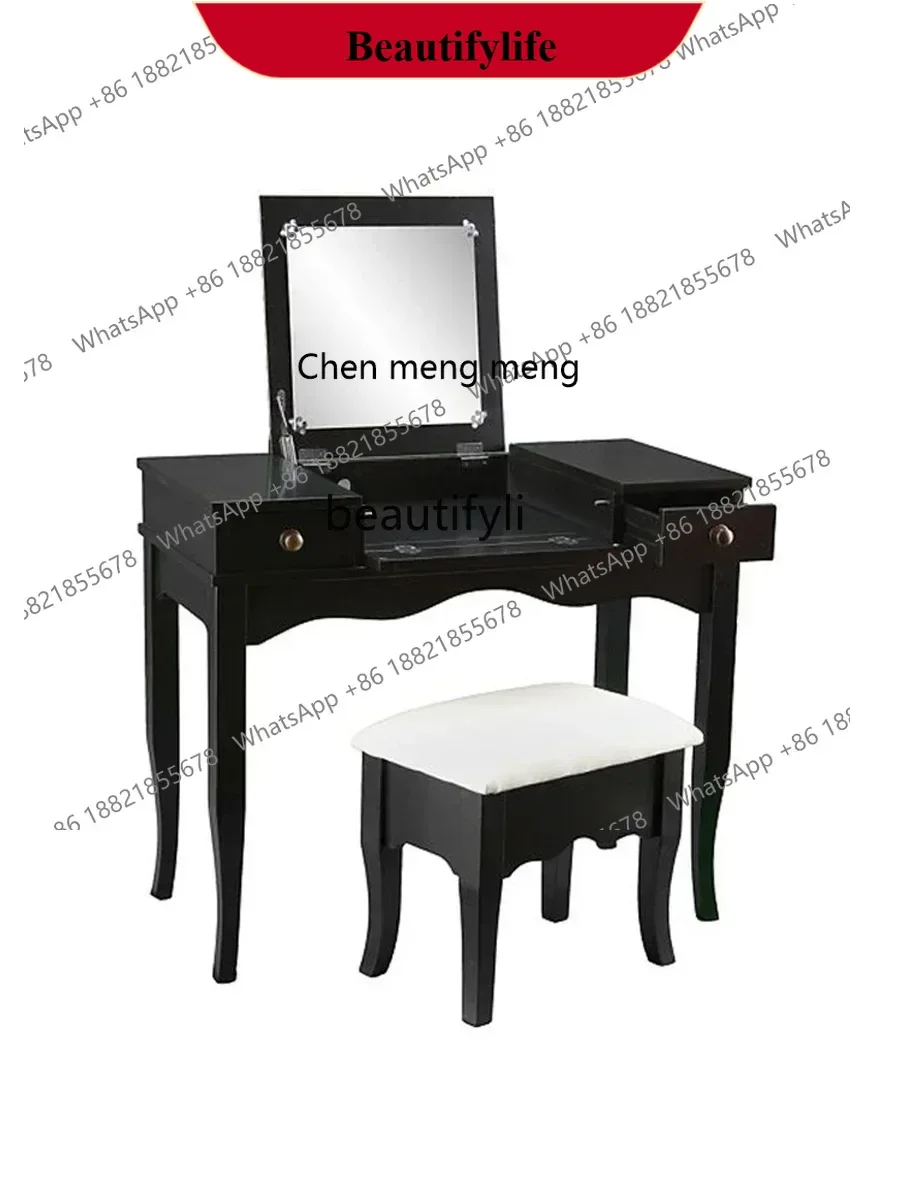 

D178 Y European-Style Solid Wood Makeup Table Simple Modern Classic Black French Retro American Dressing Table