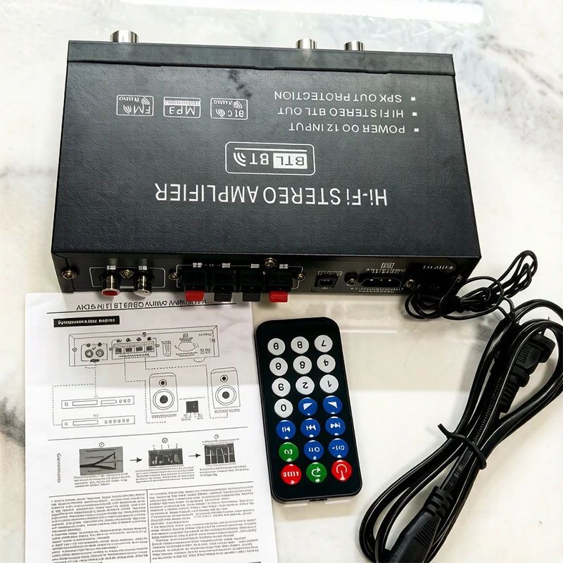 AK35 800W Home Car Amplifiers 2 Channel Bluetooth 5.0 Surround Sound FM USB Remote Control Mini HIFI Digital Amplifier Stereo