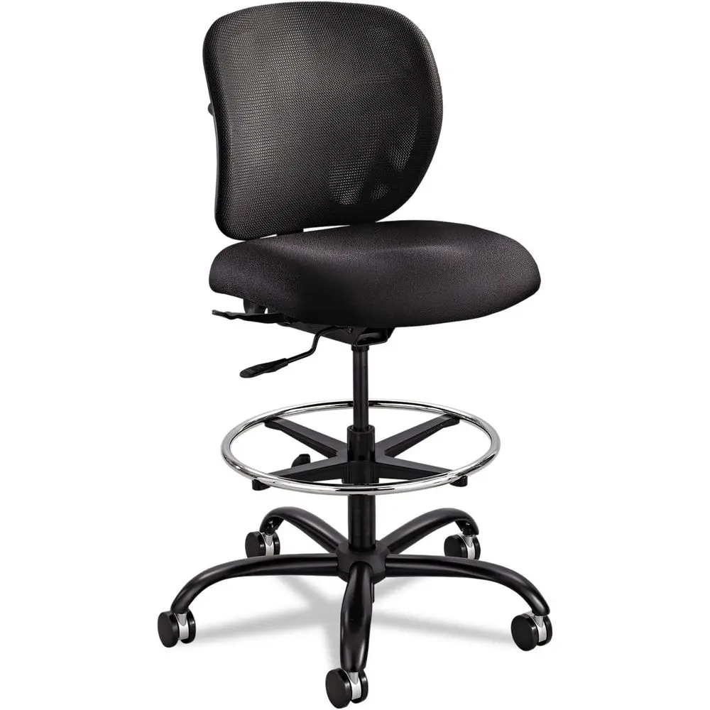 Vue Oice Chair, Heavy Duty Stool, 400 lbs acity, Ergonomic Mesh Back, 360 Swivel Seat, 5-Star Base, Big and Tall, Black