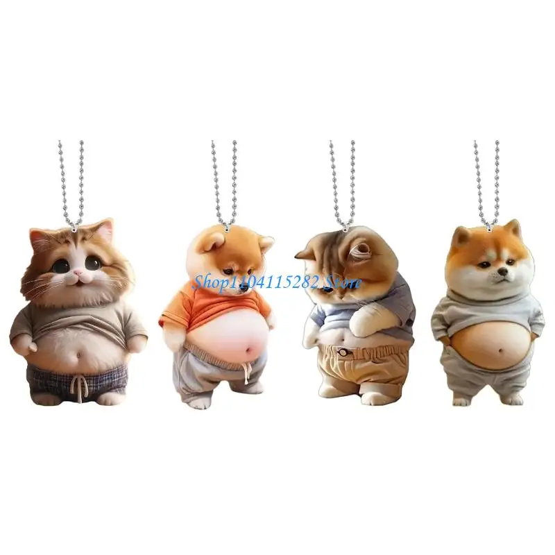 

A2BF Unique Acrylic & Pearls Chain Hanging Decoration Vehicle Ornament for Vehicles